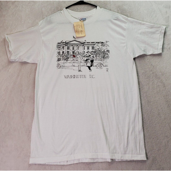 ROBYO RARE VTG T Shirt Size XL History Panda Art Washington DC Single Stich 1972